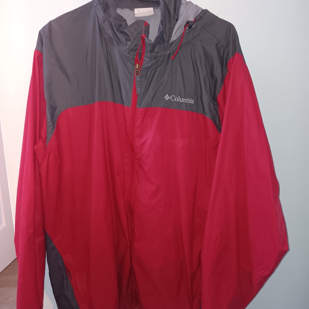 Columbia Red and Gray Hooded Jacket